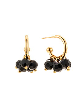 Palma mini hoop black gold
