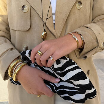 Teardrop double ring gold