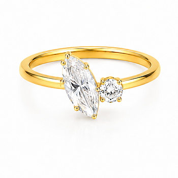 Teardrop double ring gold