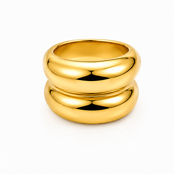 Big double ring gold
