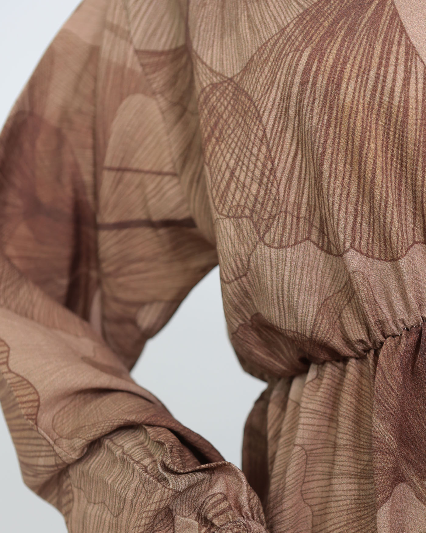 Maxi Dress in Linen fabric - Brown - 3