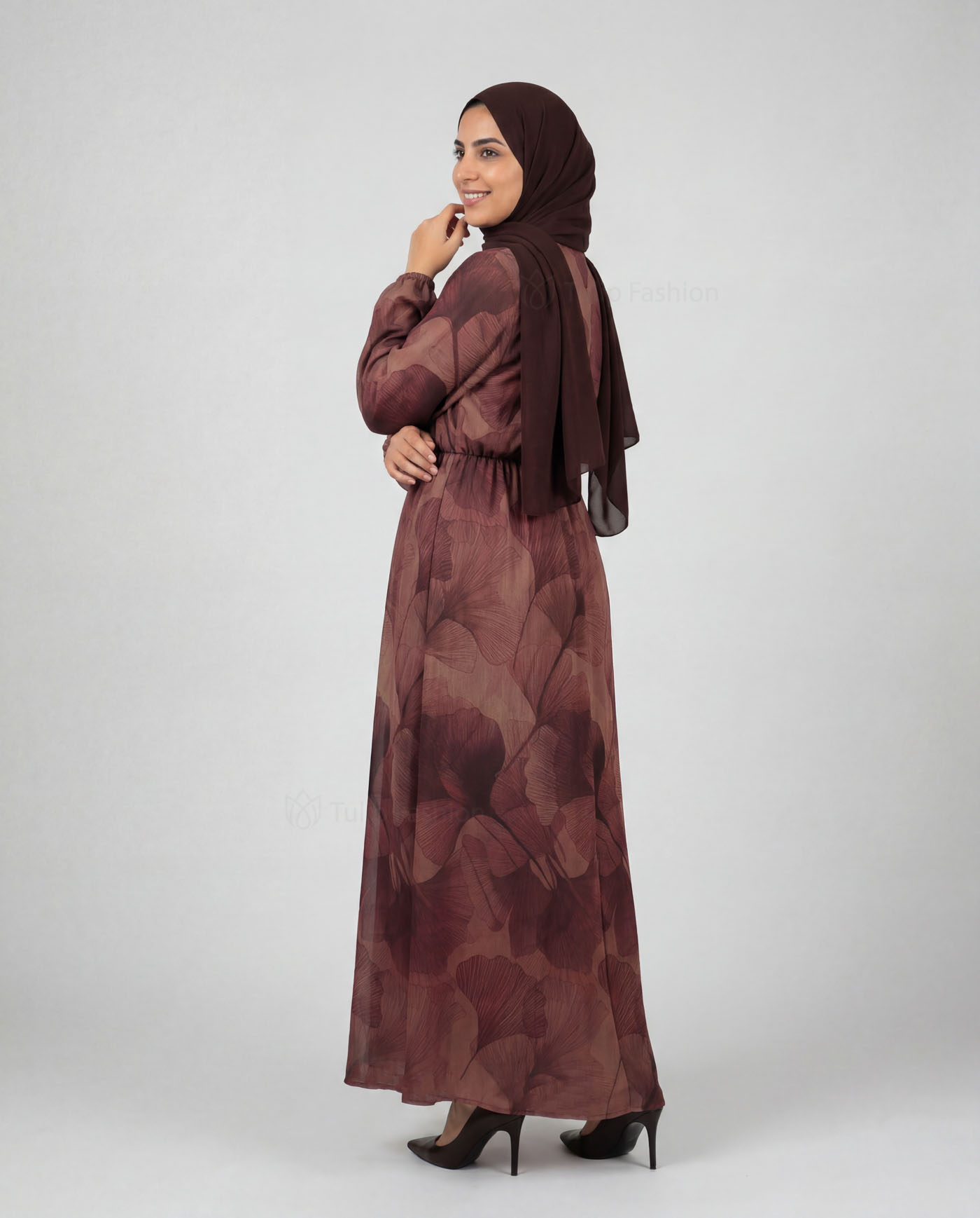 Maxi Dress in Linen fabric - Purple - 2