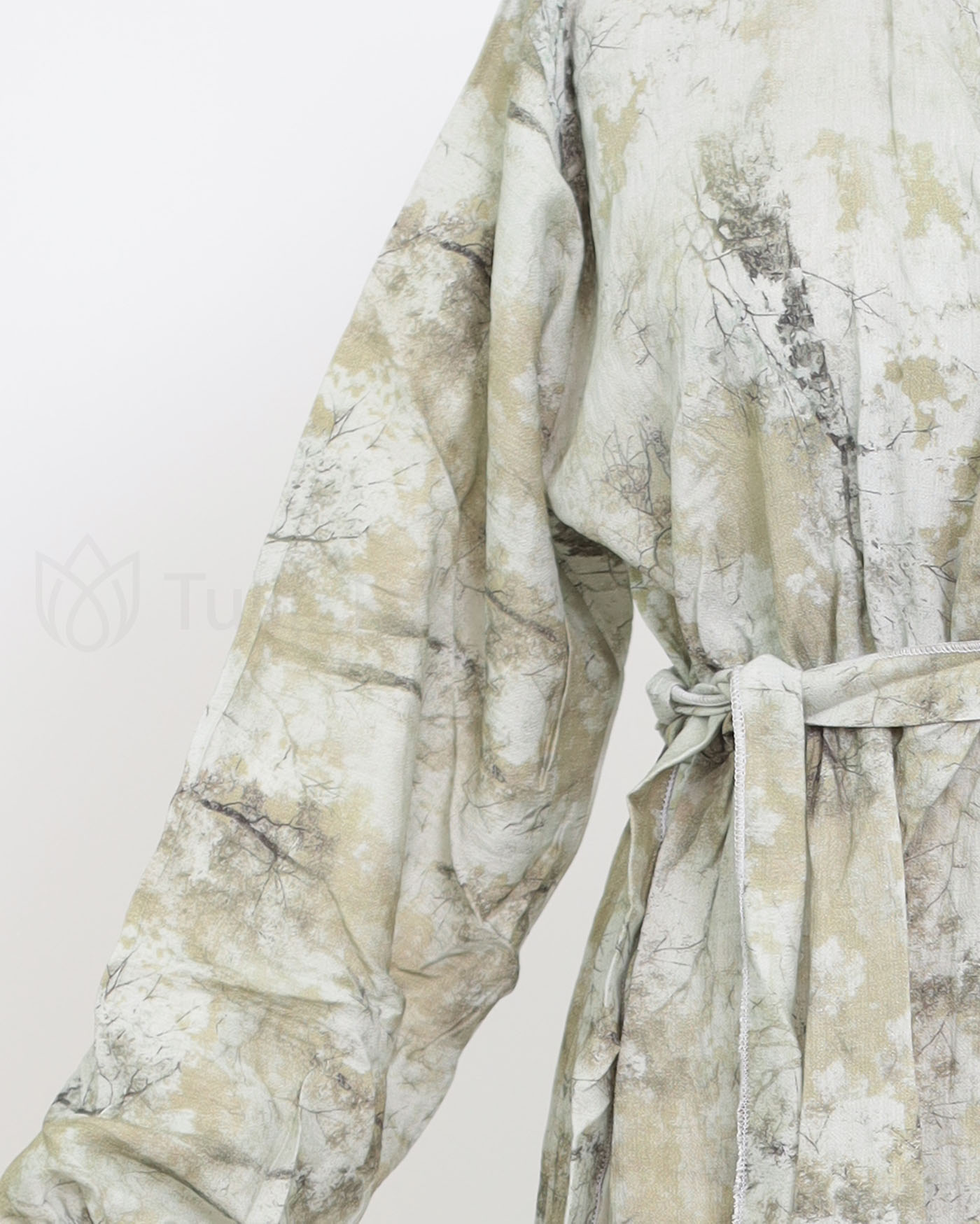 Maxi Dress in Linen fabric - Green - 4