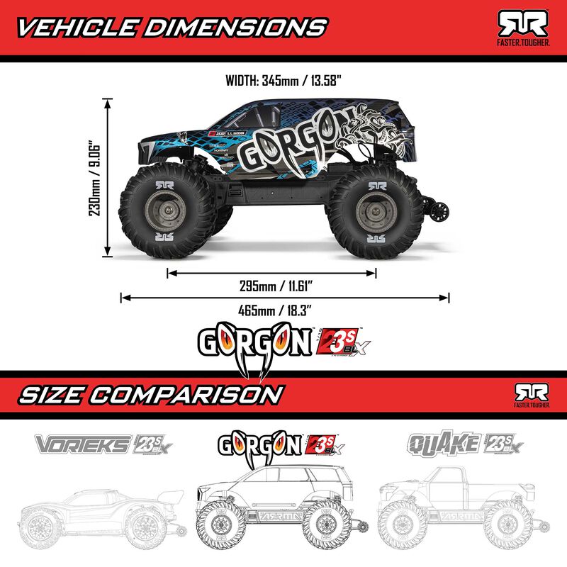 ARRMA 1/10 GORGON 223S RED - 36