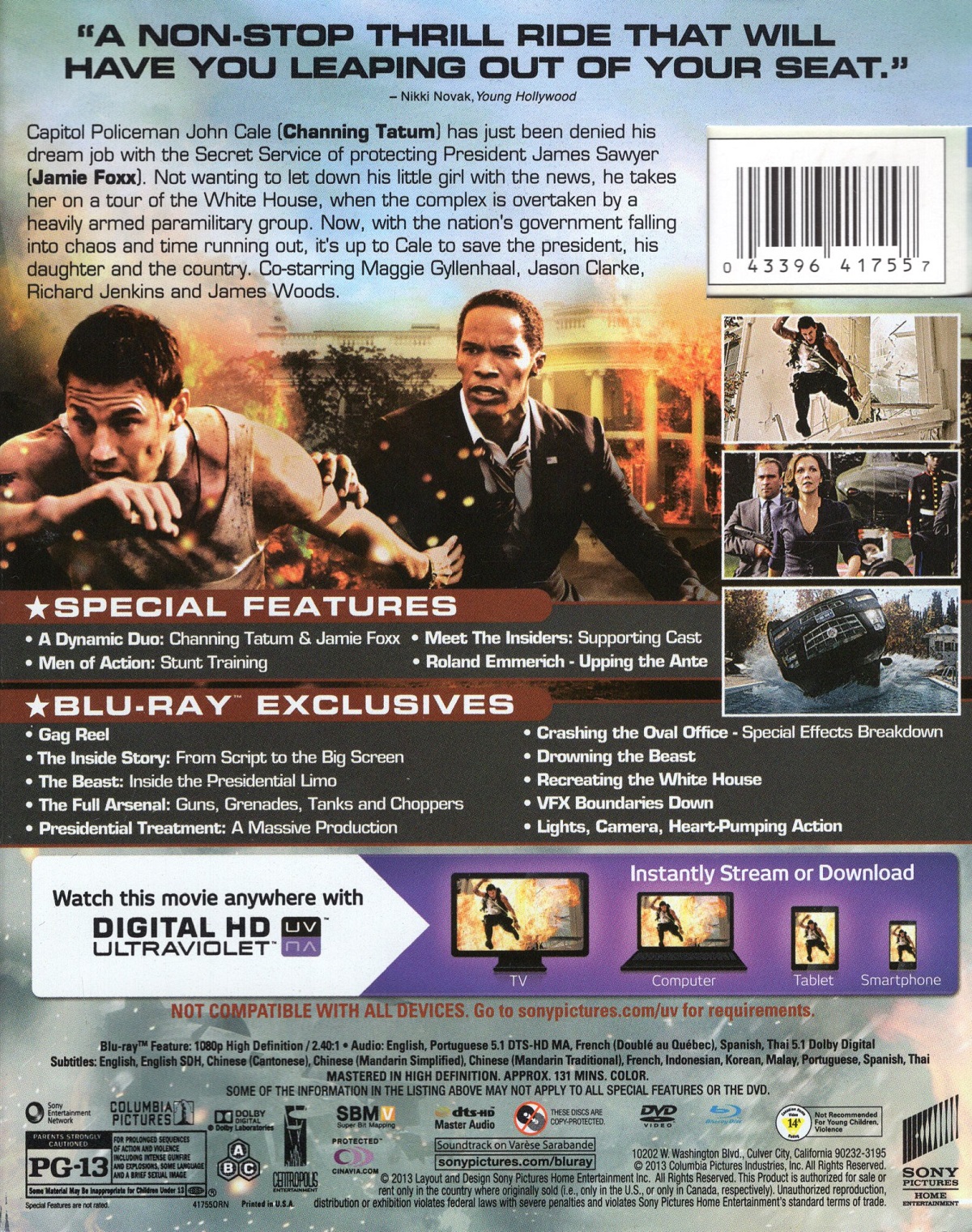 White House Down (ej svensk text) (Blu-ray + DVD) (Begagnad) - 2