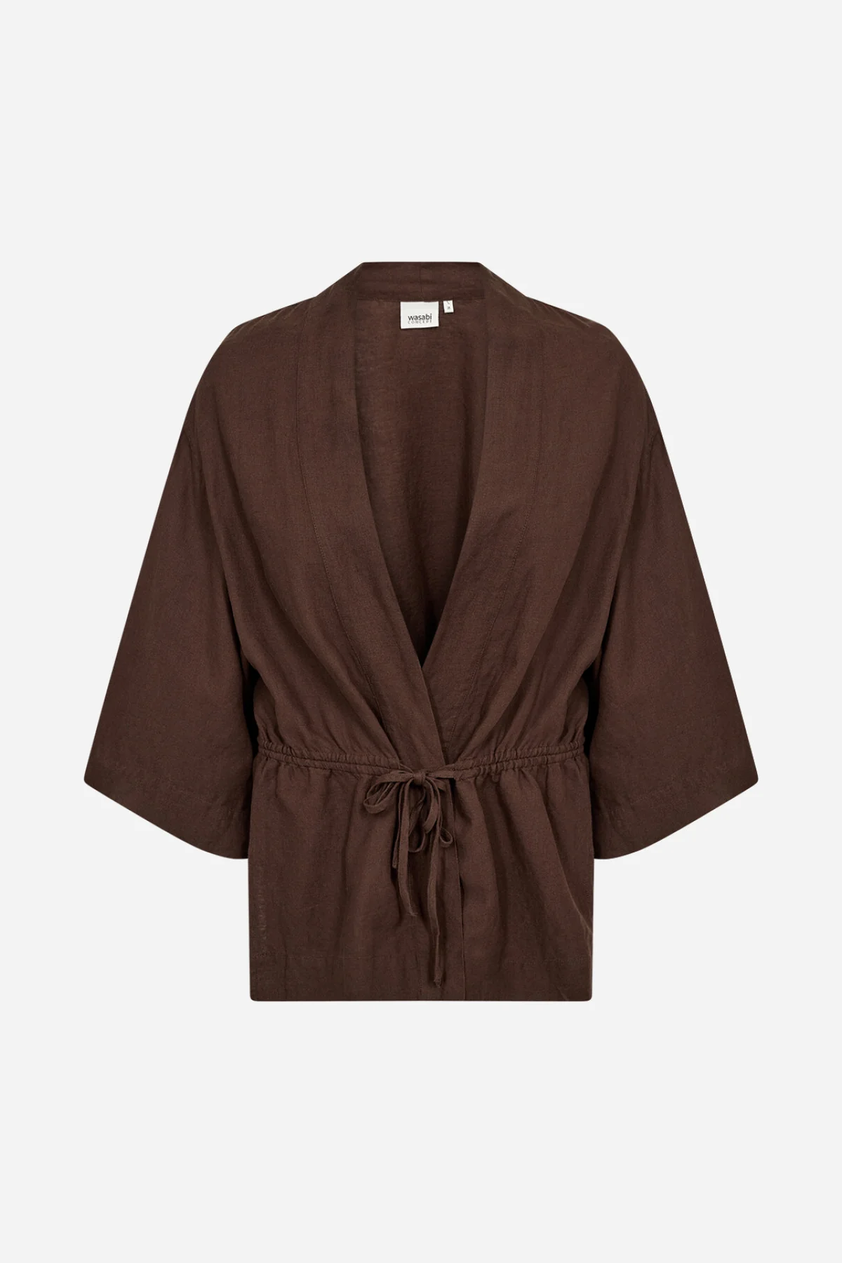WA-CORINNA 25 brun blus med knyt i midjan - 3