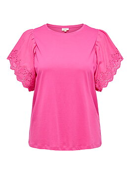 CARHELENA top fuchsia med hålmönster