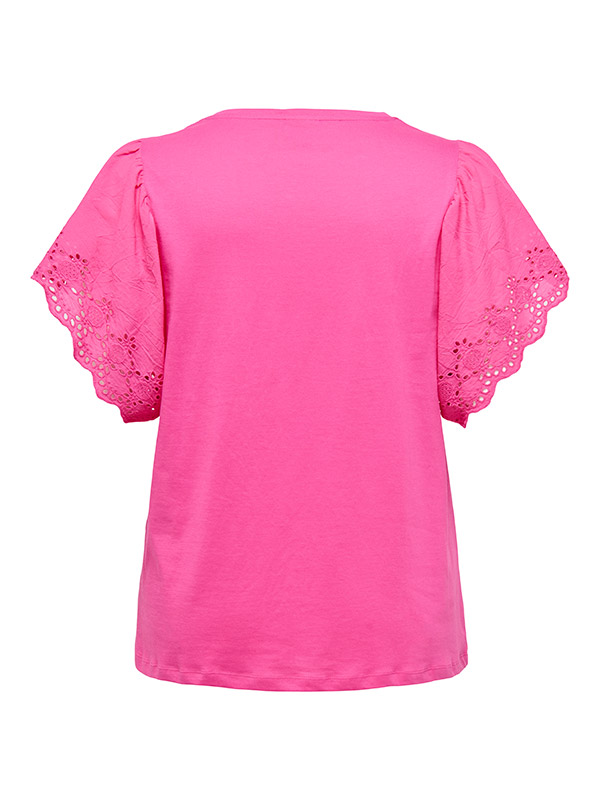 CARHELENA top fuchsia med hålmönster - 2