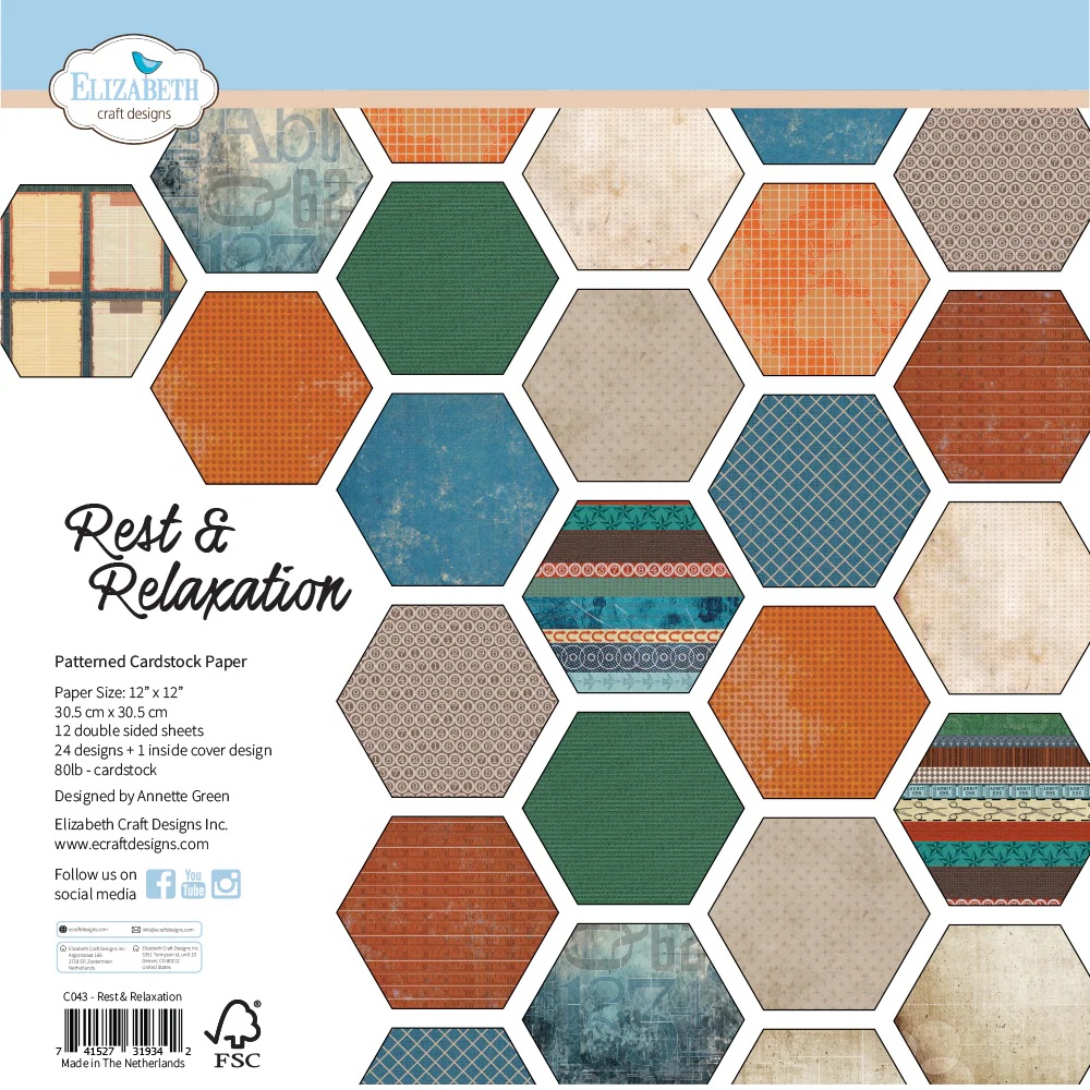 Elizabeth  -  Printed Cardstock -12x12 - Rest & Relaxation