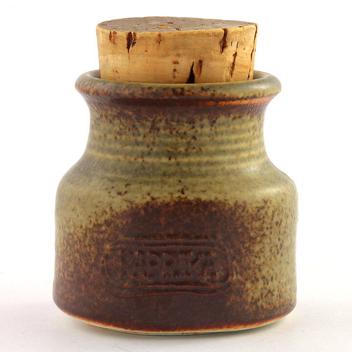 Francesca Mascitti-Lindh (Arabia 1960s) Rustic Spice Jar "Paprikaa" (Bell Pepper) 6 cm (1)