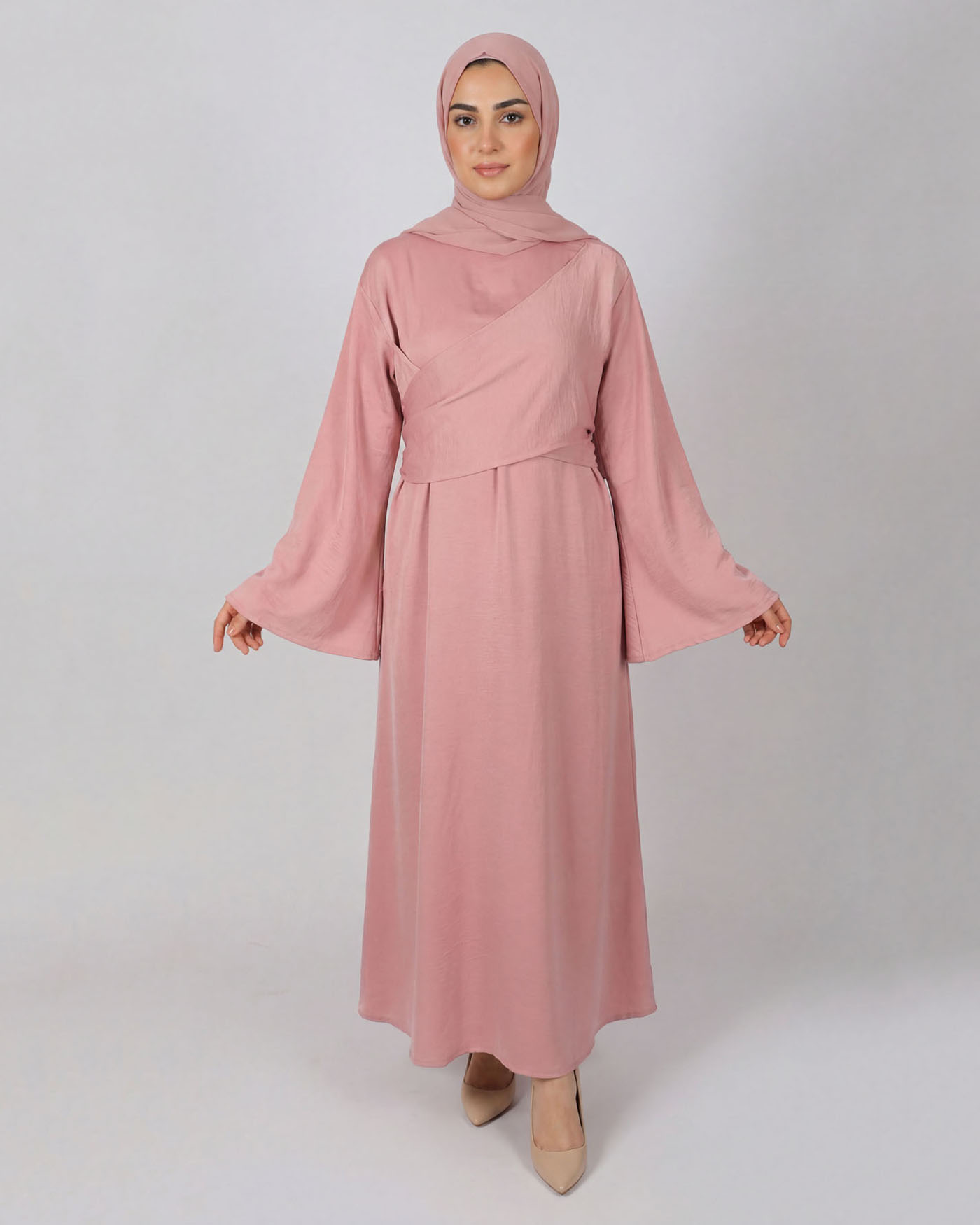 Maxi Dress in Satin - Pink