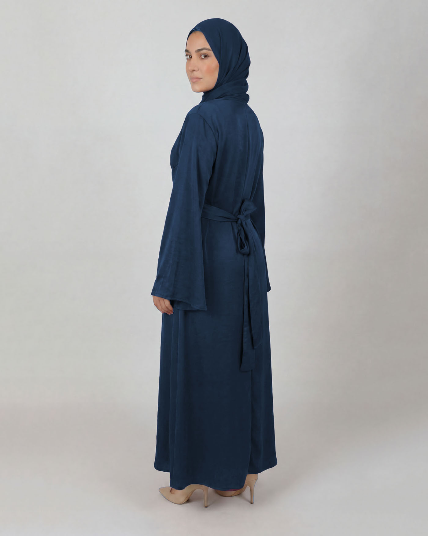 Maxi Dress in Satin - Midnight Blue - 3