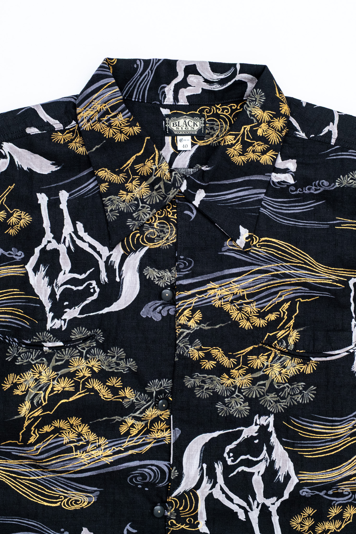 Black Sign - ”Raging Horse” Geronimo Shirt Midnight Black - 4
