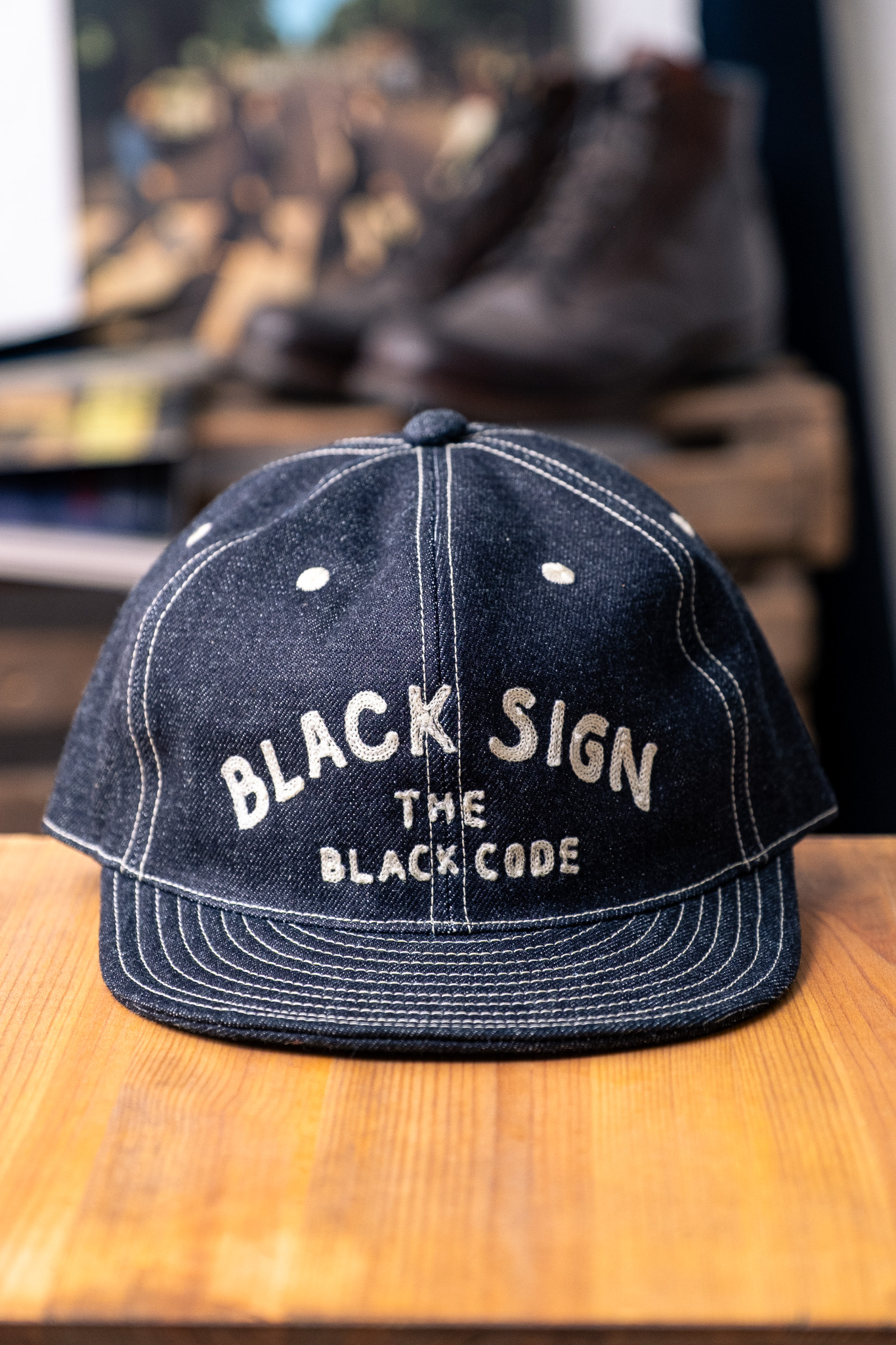 Black Sign - Black Code Trucker Cap Indigo Denim