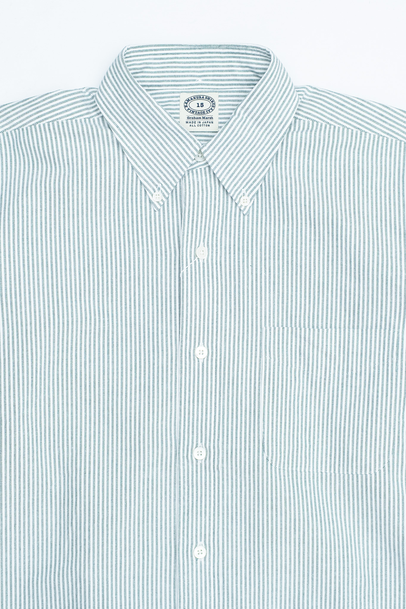 Kamakura - Vintage Ivy Fit Button Down University Stripe Green - 4