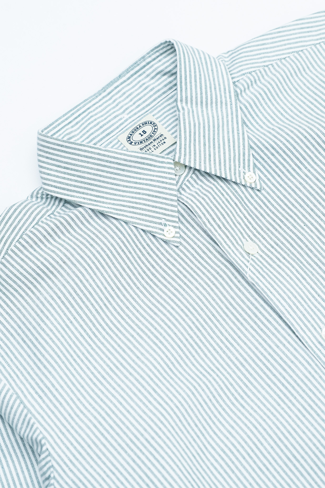Kamakura - Vintage Ivy Fit Button Down University Stripe Green - 5