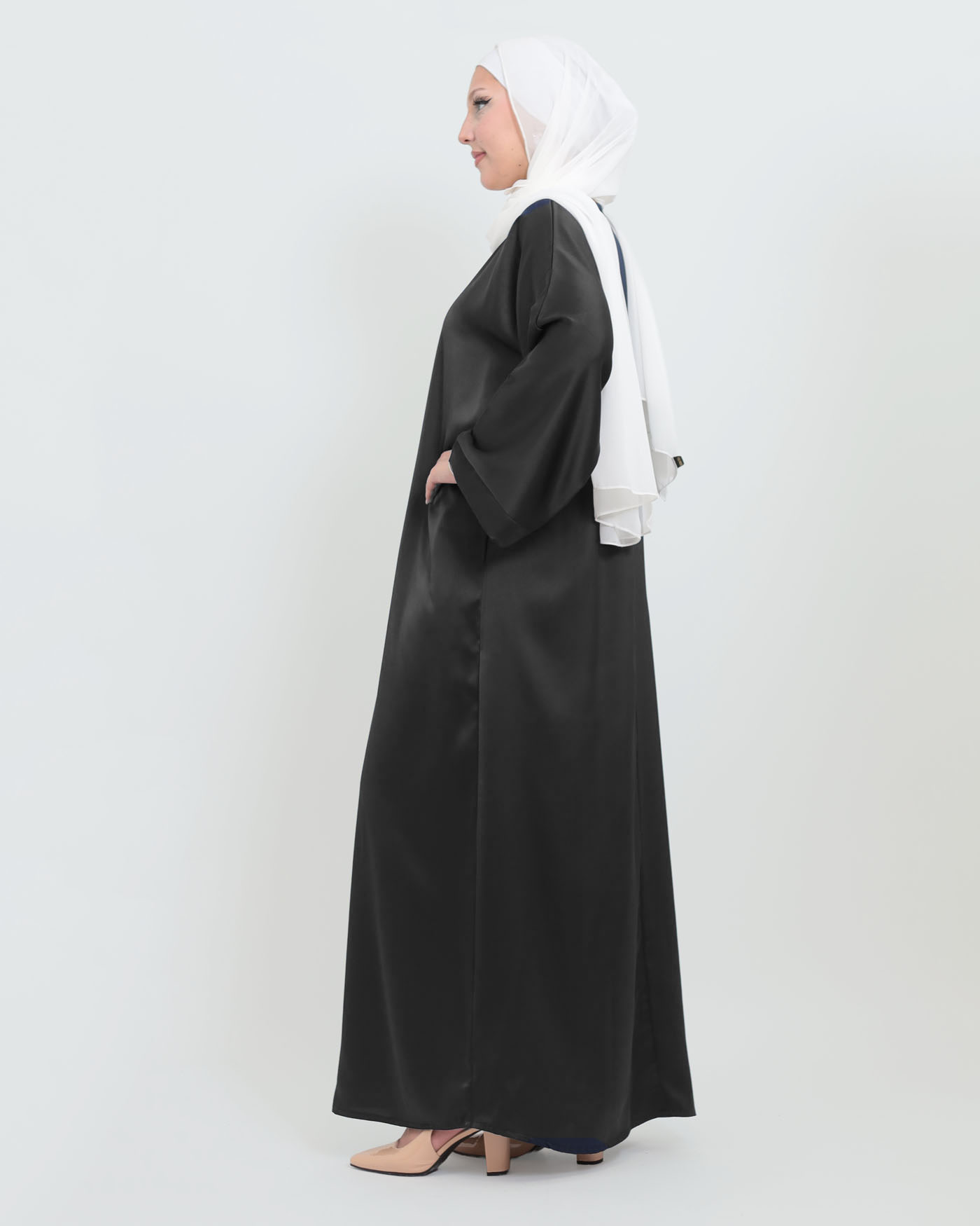 Maxi dress in Crepe fabric - Black - 3