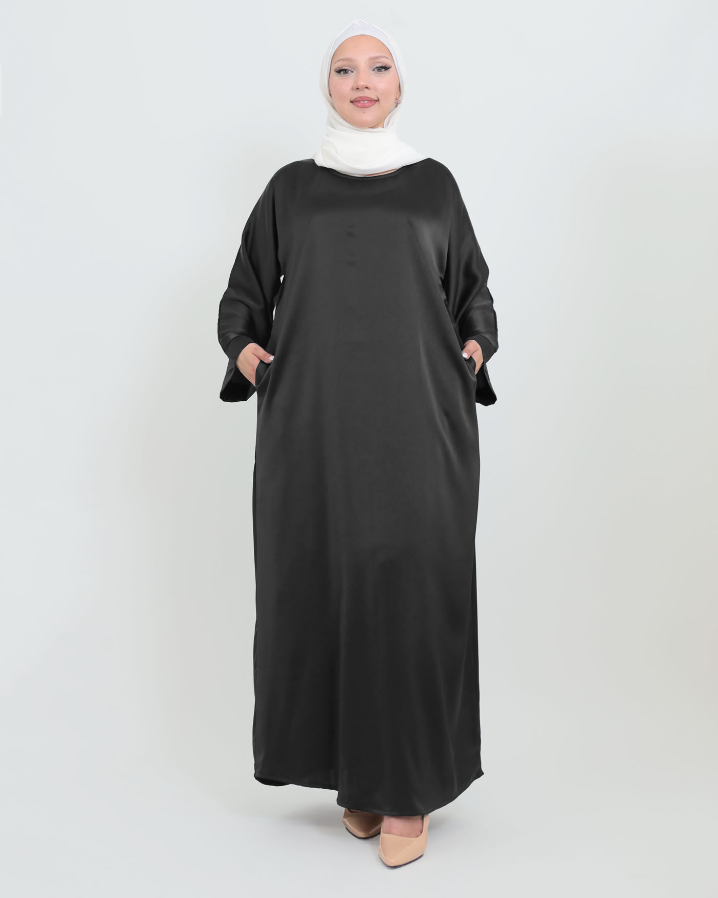 Maxi dress in Crepe fabric - Black - 4