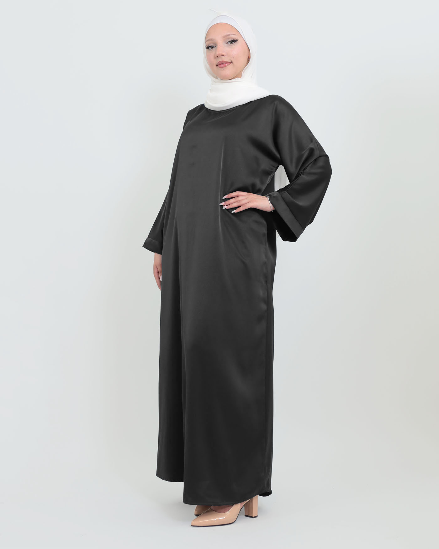Maxi dress in Crepe fabric - Black - 2