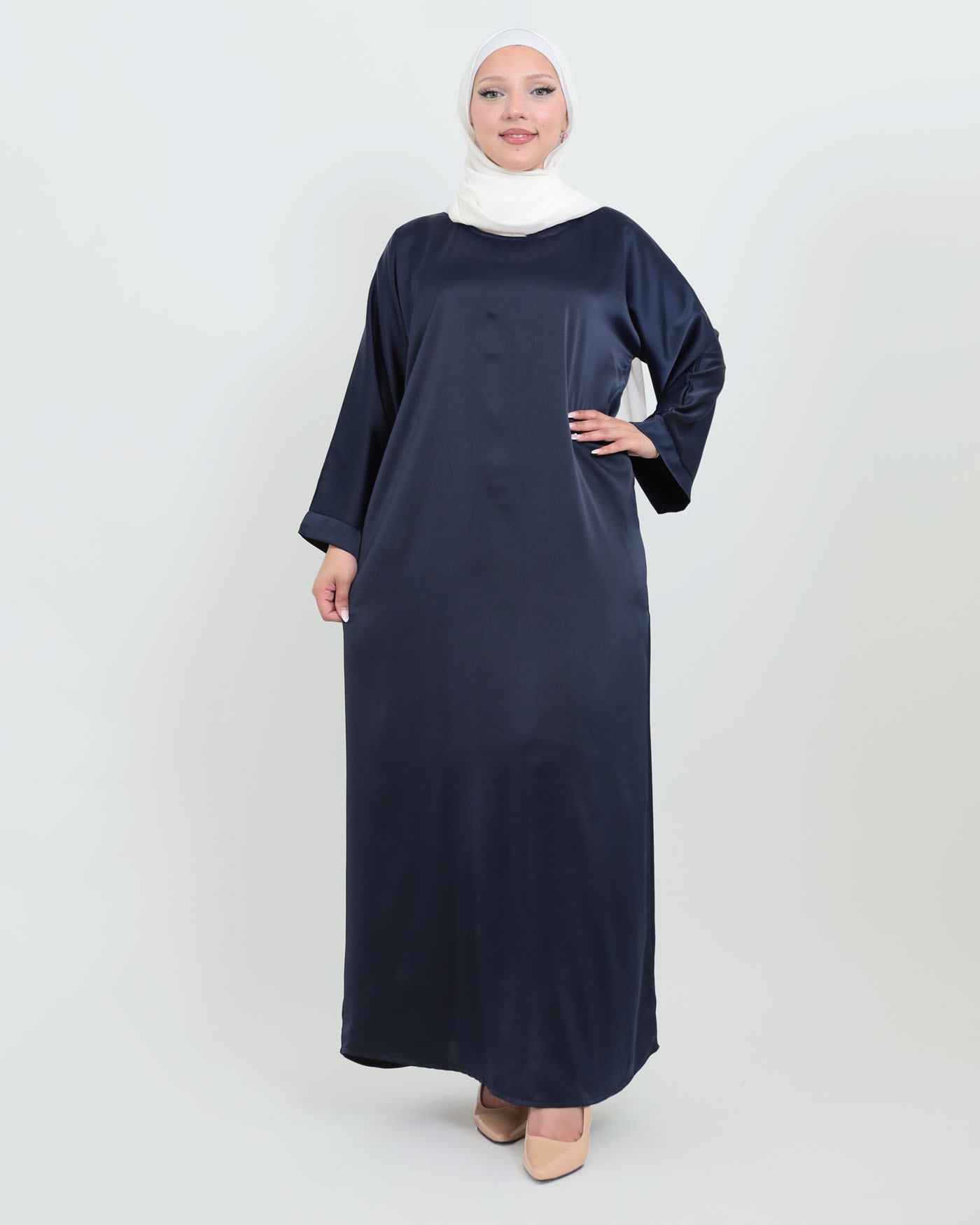 Maxi dress in Crepe fabric - Navy Blue
