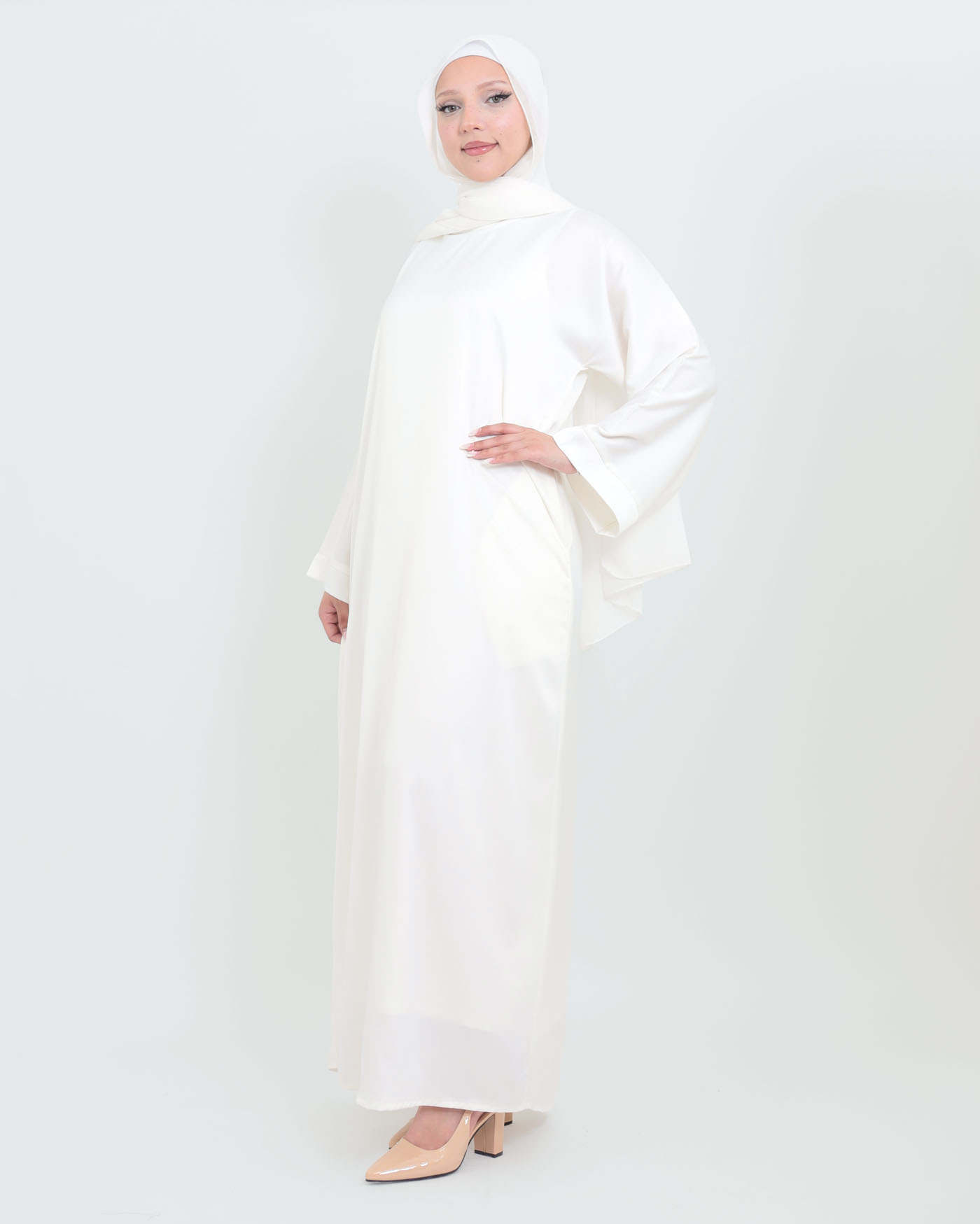 Maxi dress in Crepe fabric - Off-White - 2