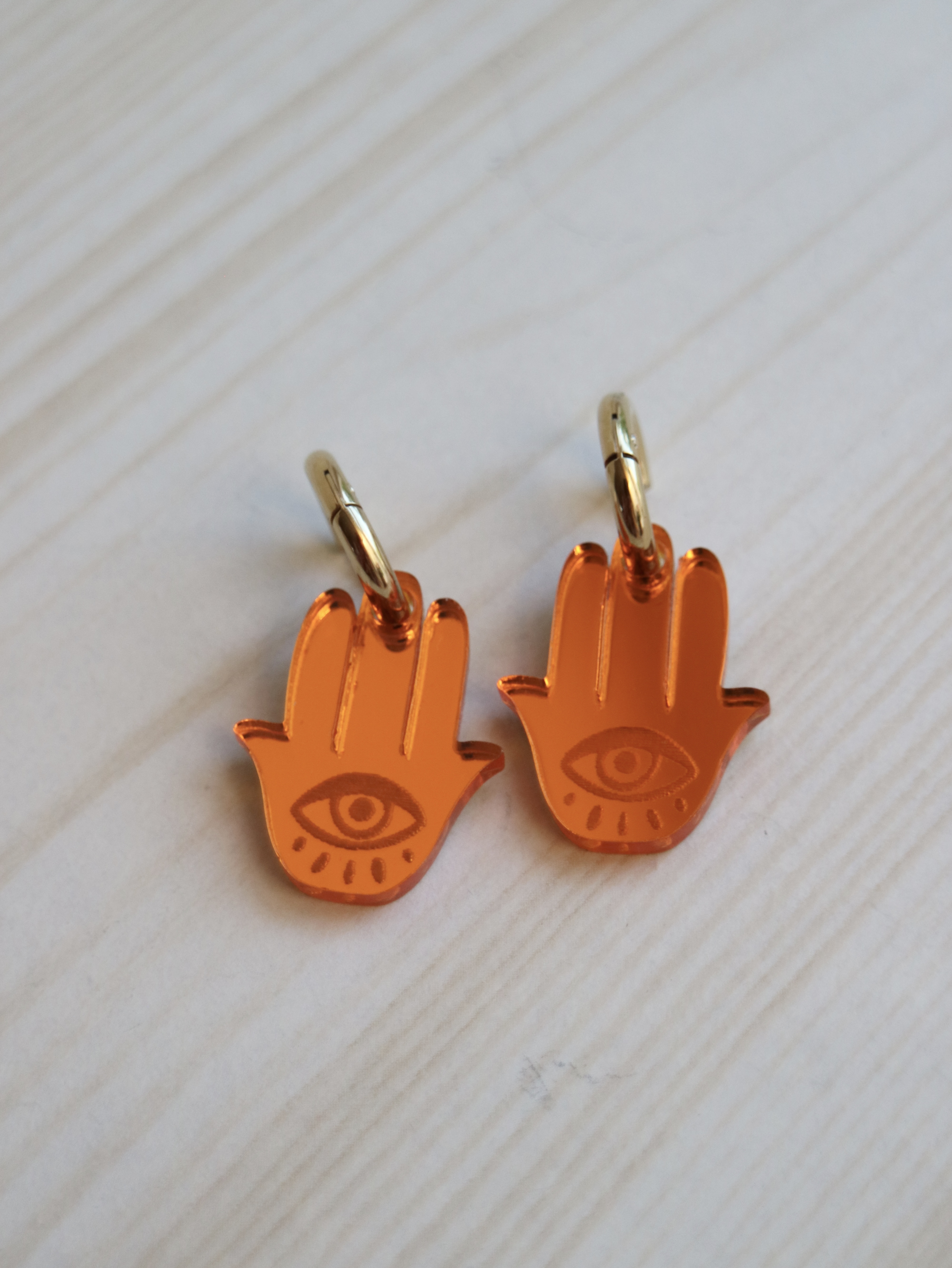Hamsa hands orange pendants - 4