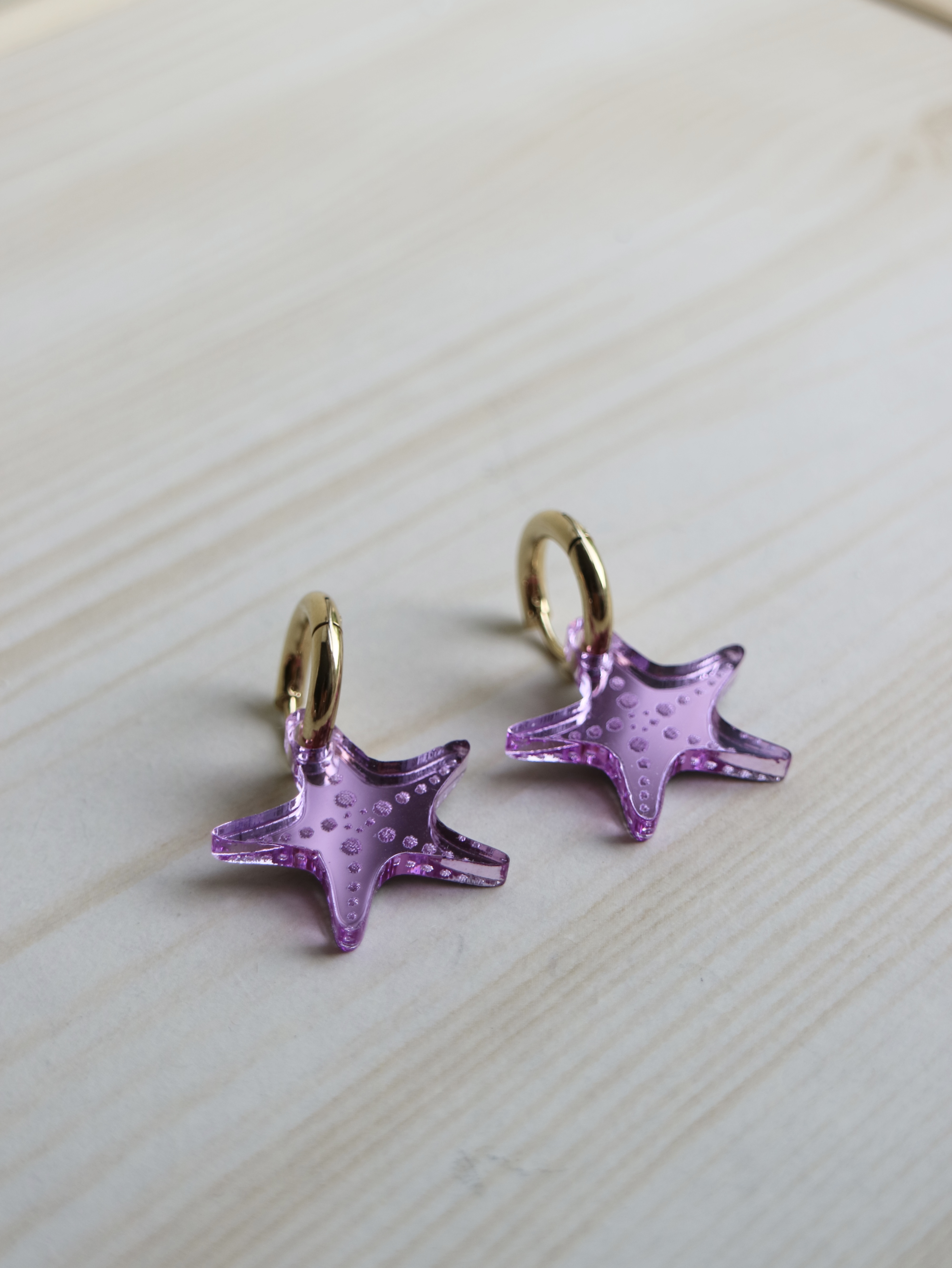 Starfish light purple pendants