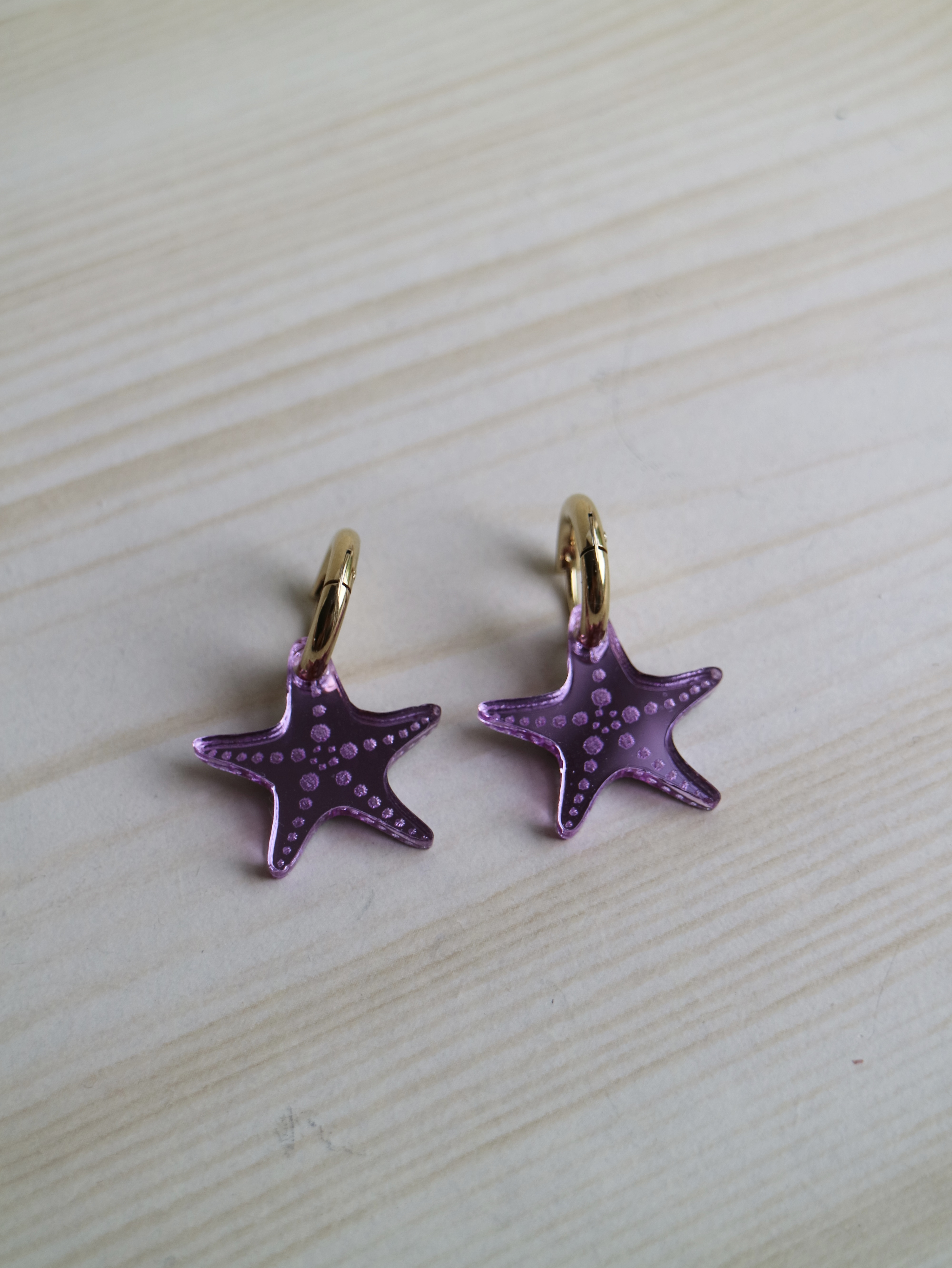 Starfish light purple pendants - 2