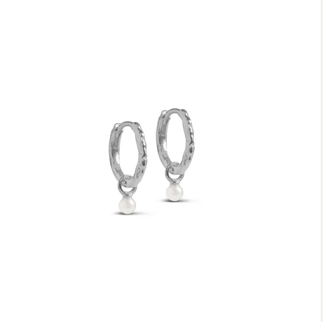 Hoops, Belle Pearl Silver