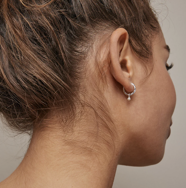 Hoops, Belle Pearl Silver