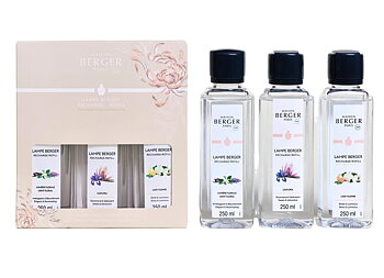 Maison Berger Presentset Ophelia - Refillvätska till Doftlampa - 3 x 250 ml - Light Floral, Liliflora & Lady Flower