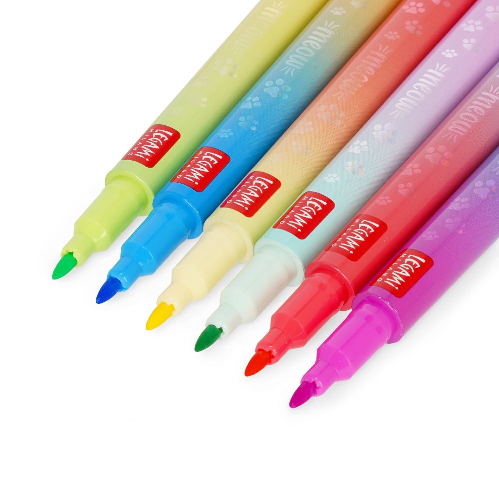 Meow Markers, glitter, sæt med 6 markers (12 farver) - 4