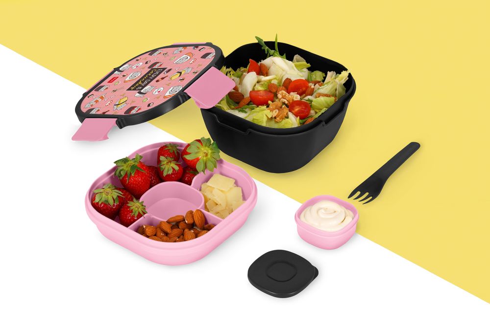 Lunchlåda med extrafack och gaffel, Sushi cat - 4