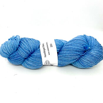 Handfärgad Stäket Sock mellanblå