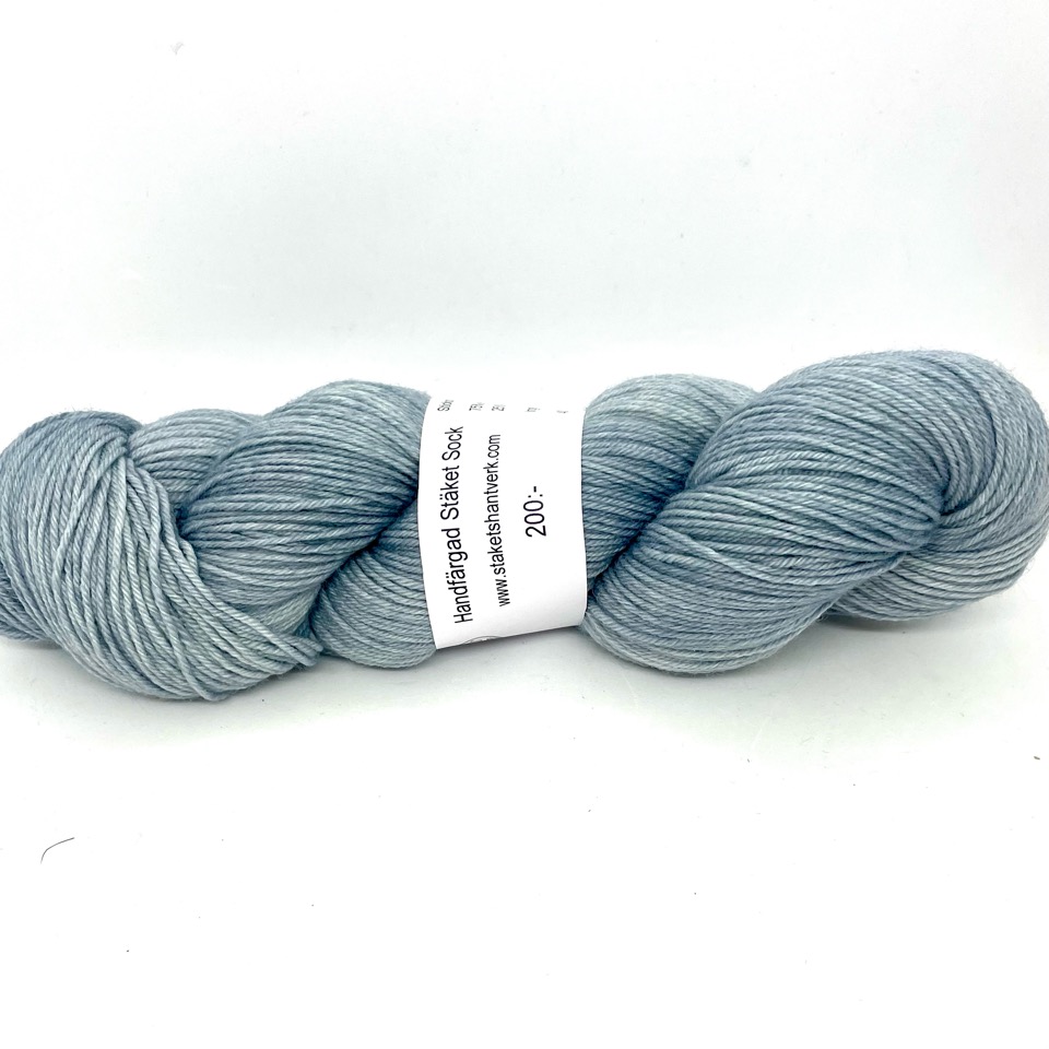 Handfärgad Stäket Sock gråblå
