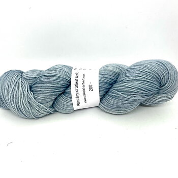 Handfärgad Stäket Sock gråblå