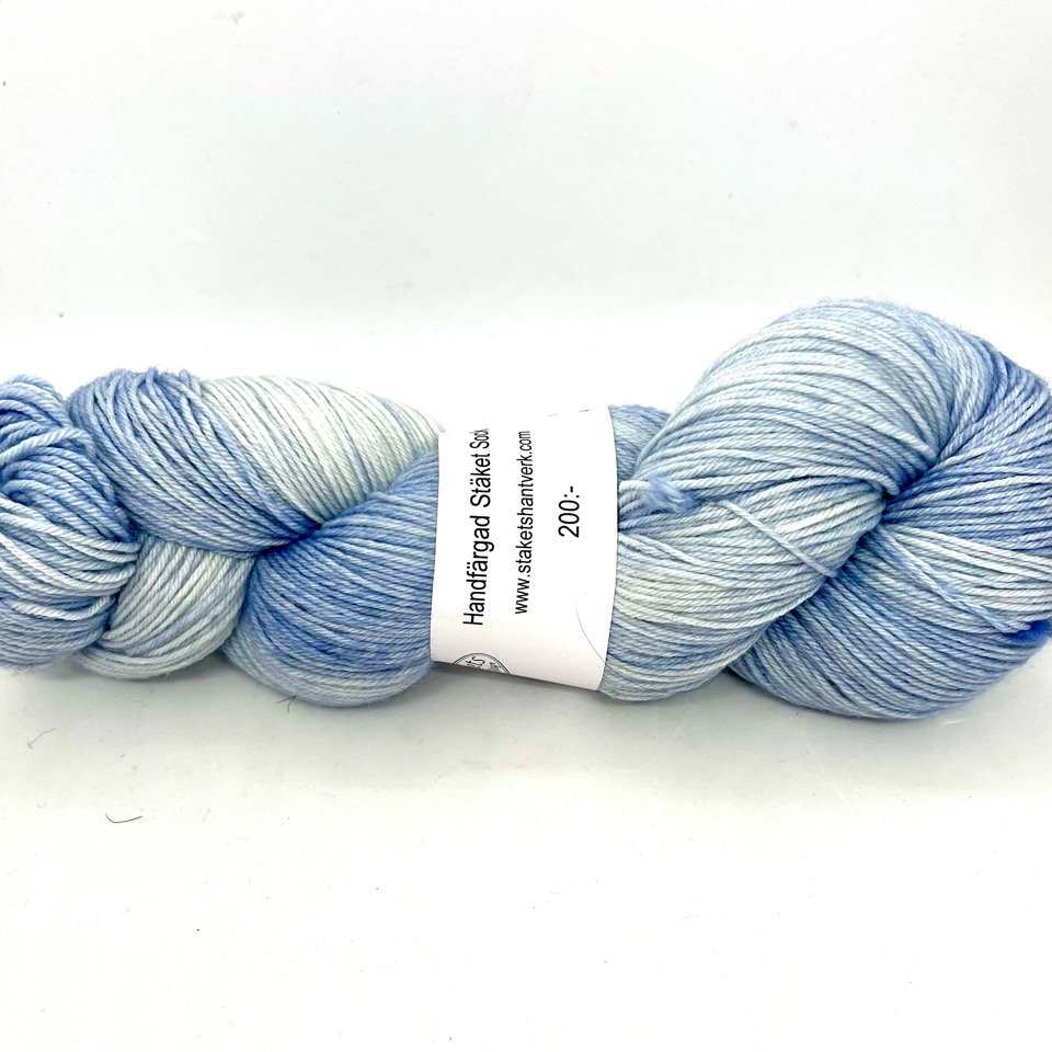Handfärgad Stäket Sock ljusblå