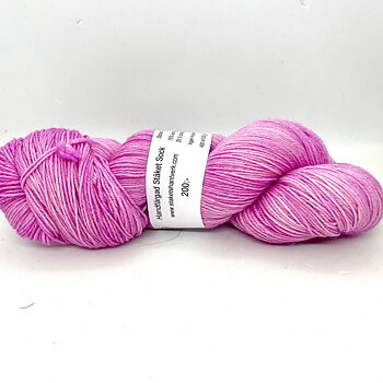 Handfärgad Stäket Sock rosa