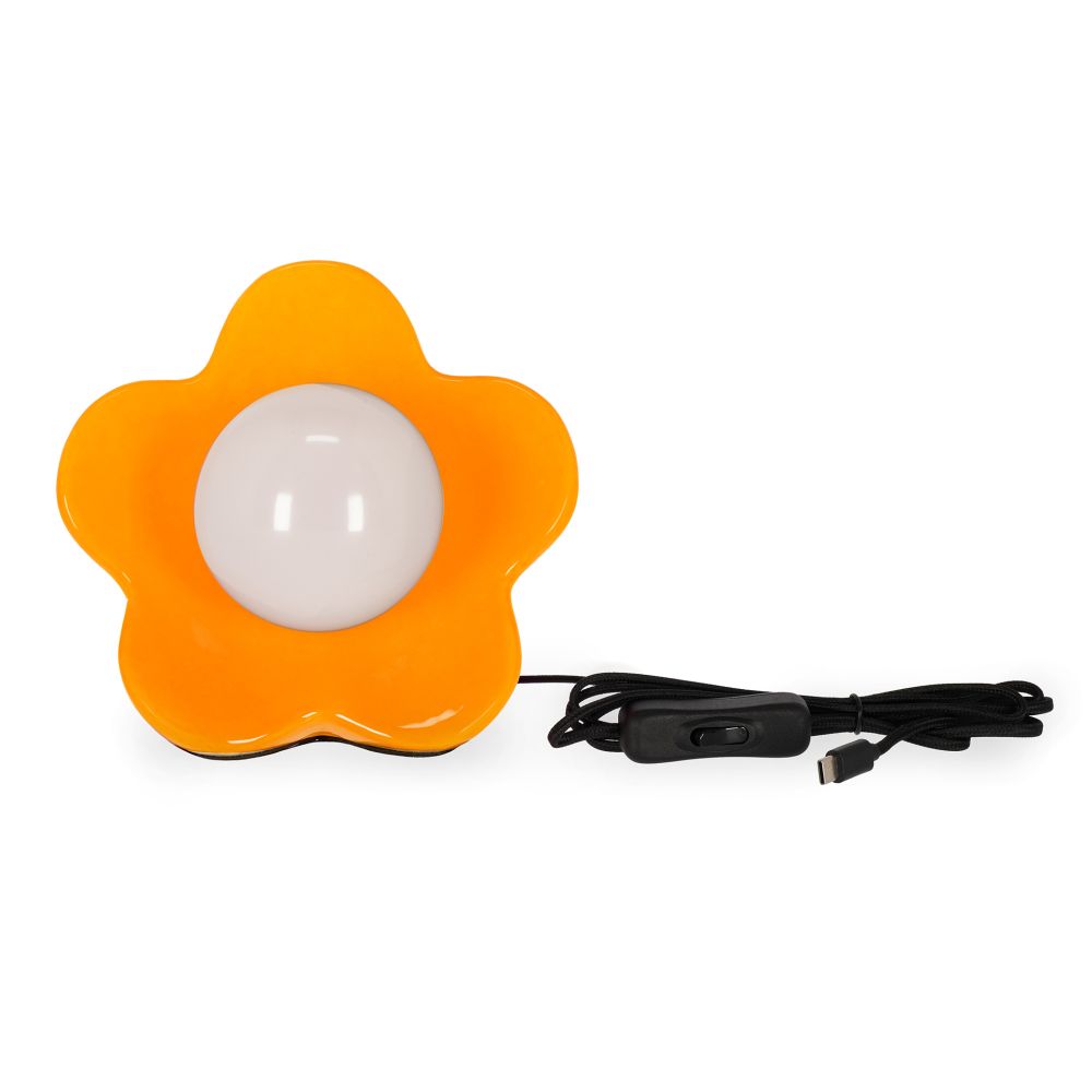 Flower power, LED-bordslampa, Shiny orange - 3