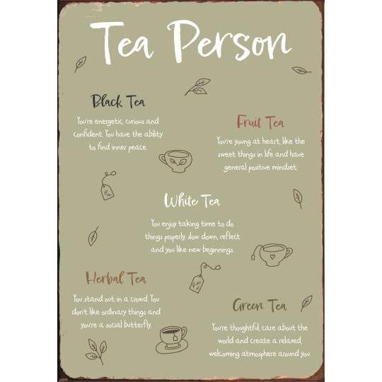 Metallskylt Tea person