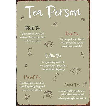 Metallskylt Tea person