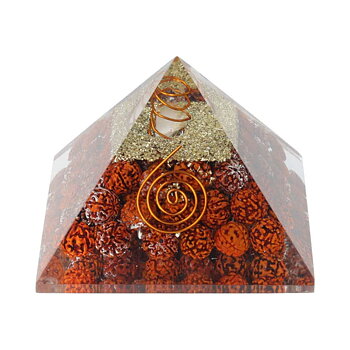 Orgonitpyramid citrin och klar kvarts med ängeln Uriel 