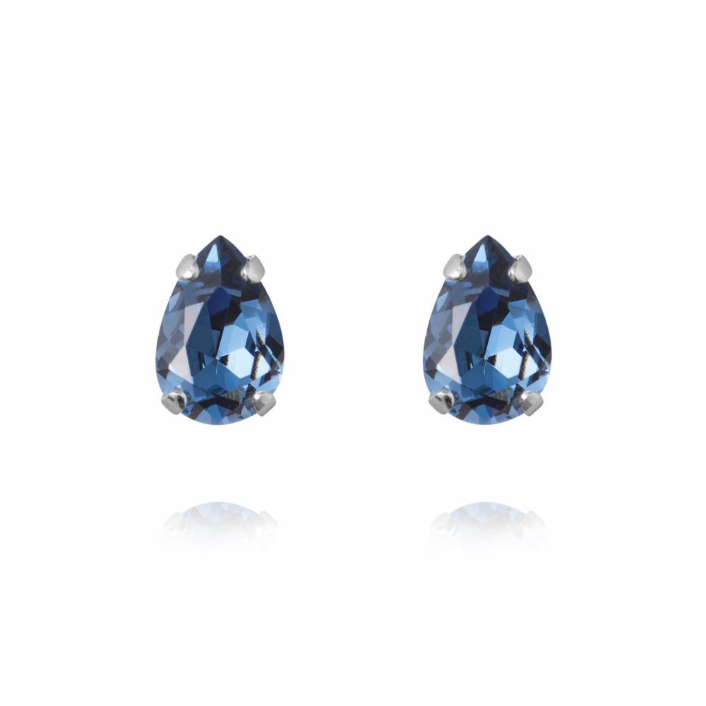 Caroline Svedbom Petite Drop örstickare denim blue rhodium