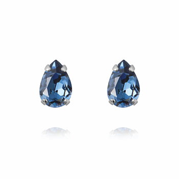Caroline Svedbom Petite Drop örstickare denim blue rhodium