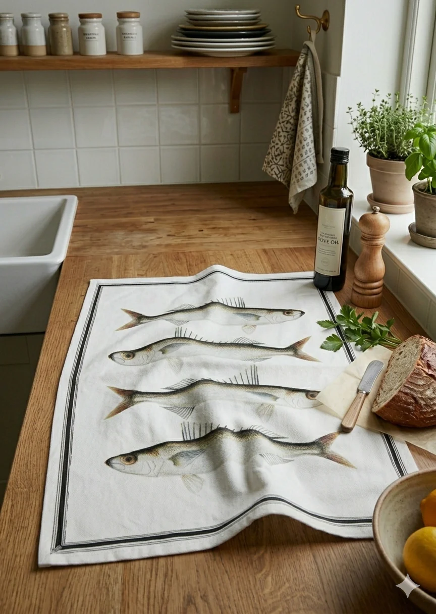 Kökshandduk- Fish - 50x70 - 2