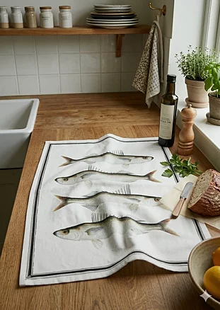 Kökshandduk- Fish - 50x70