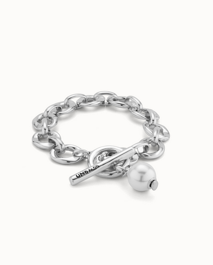 Large link Armband med en pärla