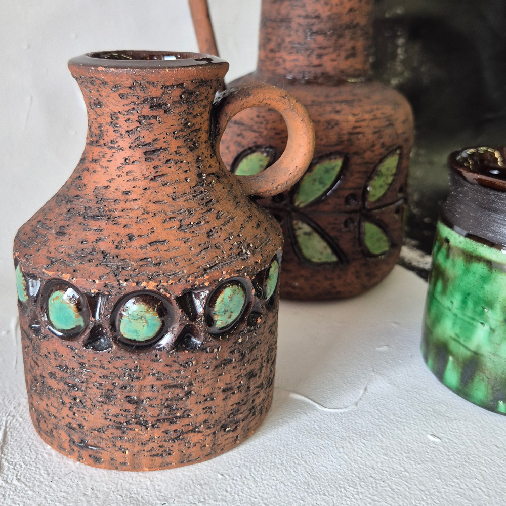 vintage STILLEBEN 46 - trio i brun-grönt - 3