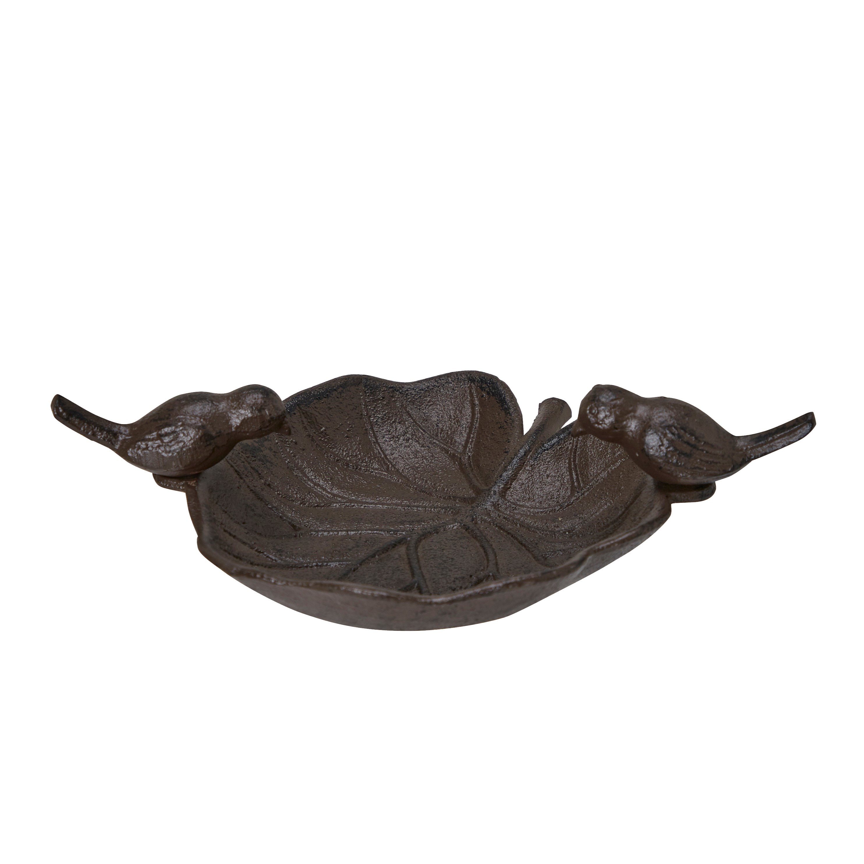 Fågelbad Blad - Med fåglar