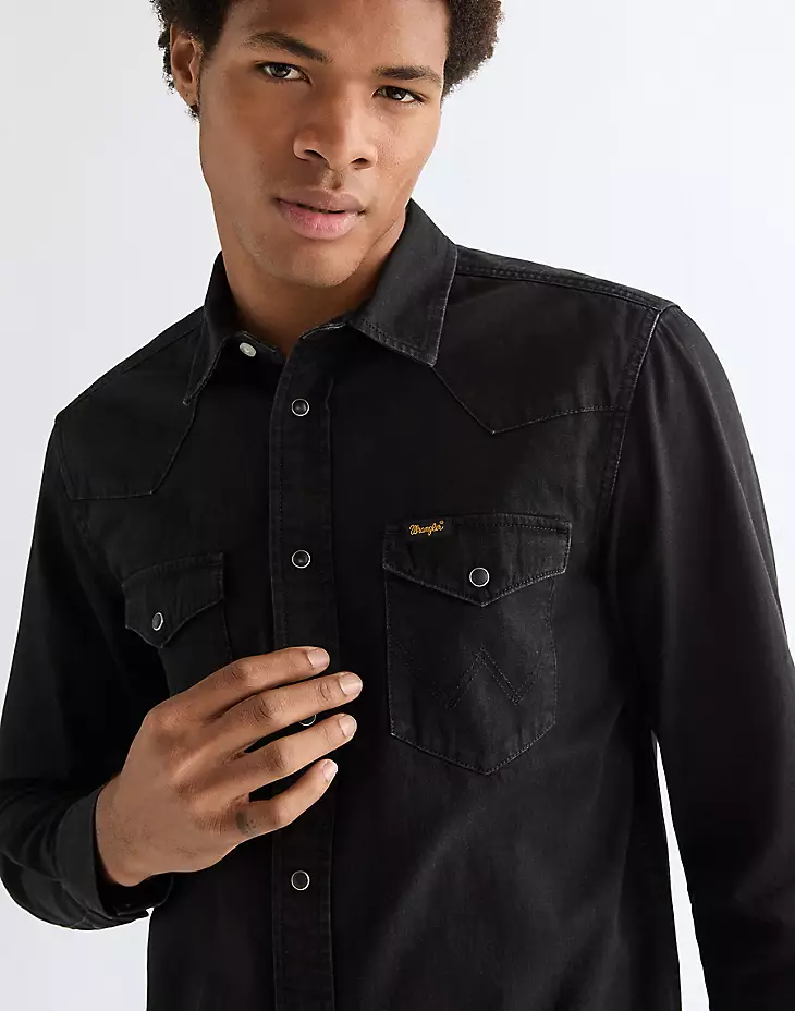 wrangler western shirt svart - 4